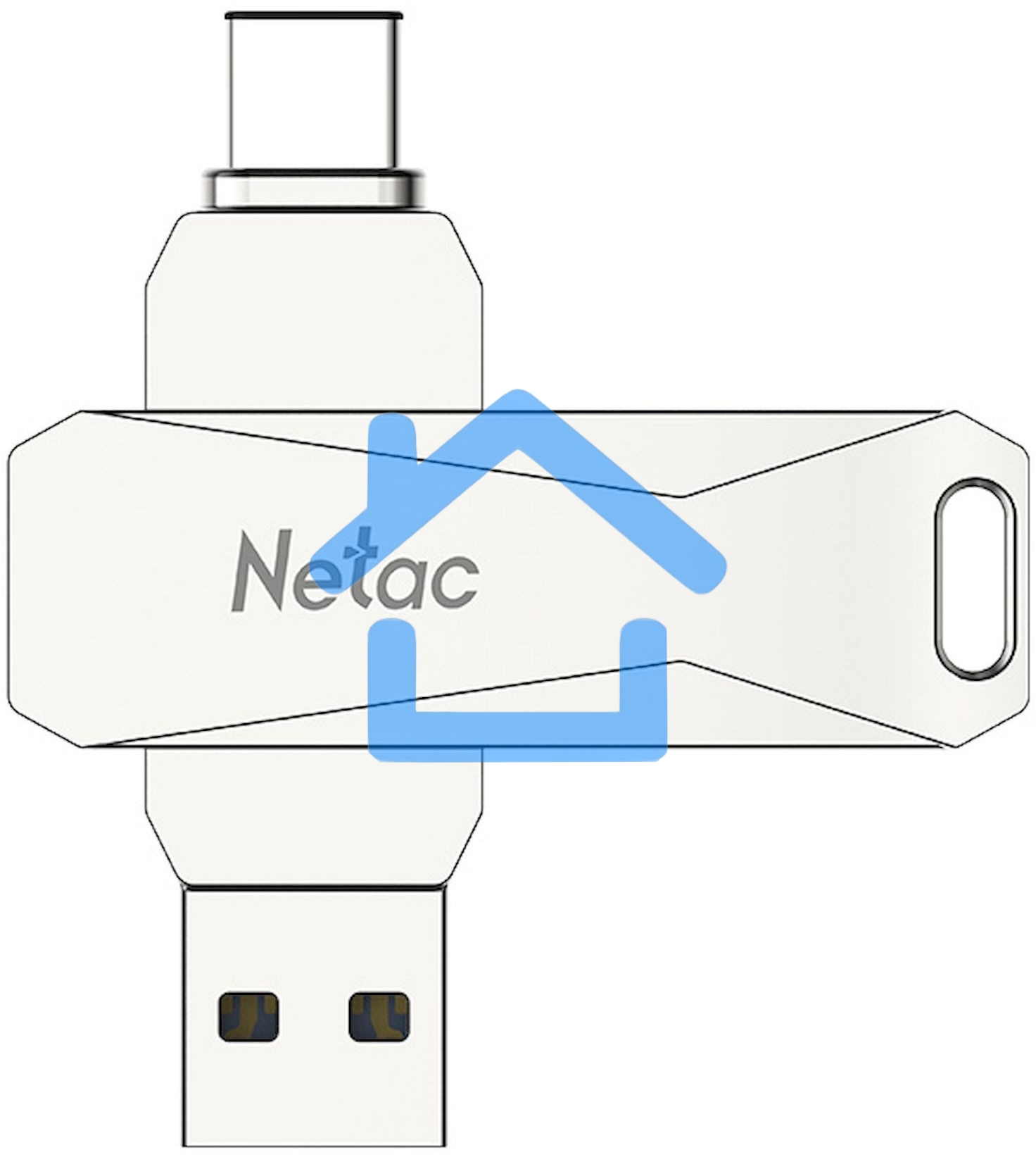 Флешка USB R/W Drive Netac U782C NT03U782C-128G-30PN dual USB3.0+TypeC 128Gb, retail version
