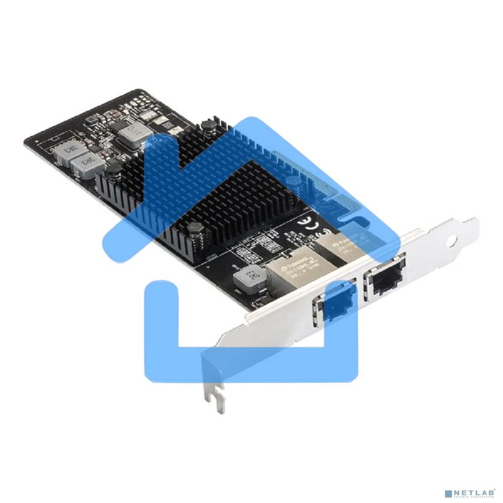 Сетевой адаптер ExeGate EXE-X550-T2 (PCI-E x8 v3.0, порты 2xRJ45 (медные), 10Gb/s (10/5/2.5/1Gb/s, 100Mb/s), Server NIC Intel Chipset X550)