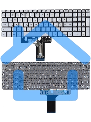 Клавиатура для ноутбука HP 17-CN 17-CP серебристая