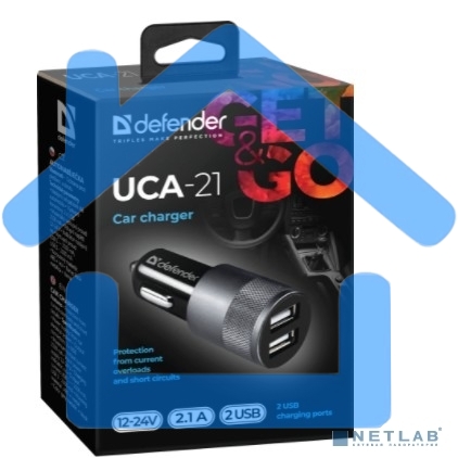 Зарядное устройство для авто Defender UCA-21 5V 2.1A