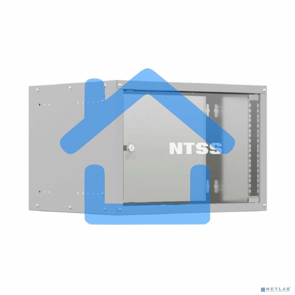Шкаф коммутационный NTSS LIME (NTSS-WL6U5545GS) настенный 6U 550x450мм пер.дв.стекл несъемн.бок.пан. 30кг серый 110град.