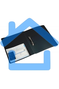 Папка на 2-х кольцах Бюрократ -0812/2RBLCK A4, пластик, 0.8мм корешок 40мм, карман внутренний с вставкой черный