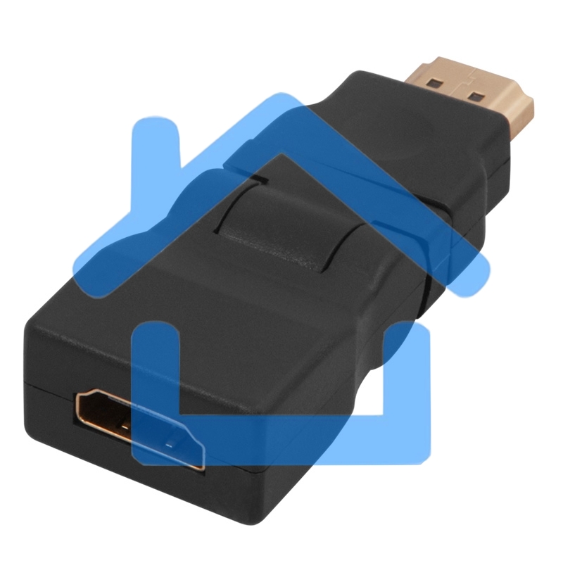 Переходник штекер HDMI - гнездо HDMI, поворотный Rexant