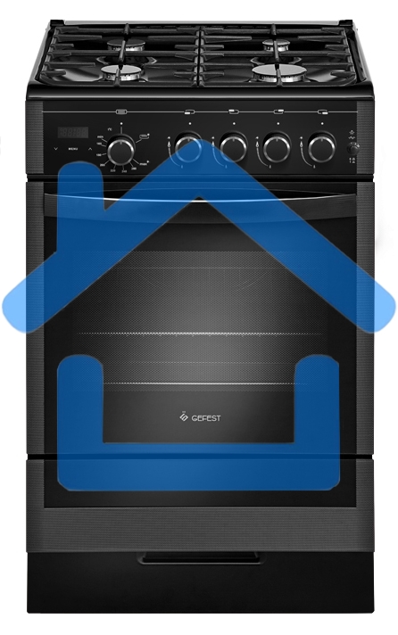 Плита газовая Gefest ПГ 5300-03 0046 черный, конфорок 4 шт, духовка 52 л, 50 см x 85 см x 58.5 см