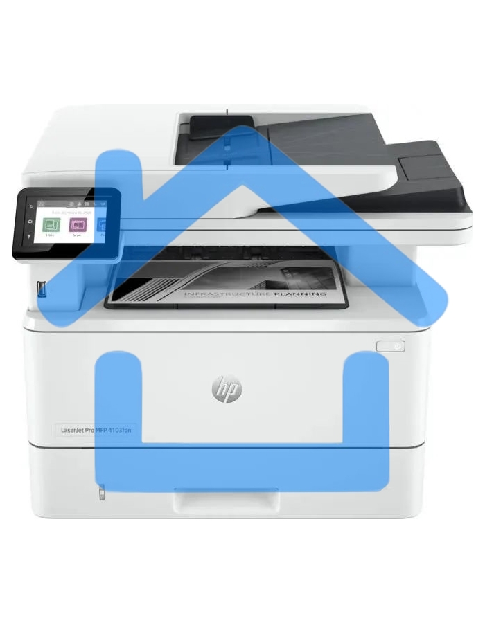МФУ лазерное HP LaserJet Pro 4103fdn (2Z628A), A4, ч/б, печ. до 40 стр/мин., скан. до 29 стр/мин. (ч/б) 20 стр/мин. (цвет), 1200 x 1200 dpi, USB, RJ-45, Air Print, Mopria