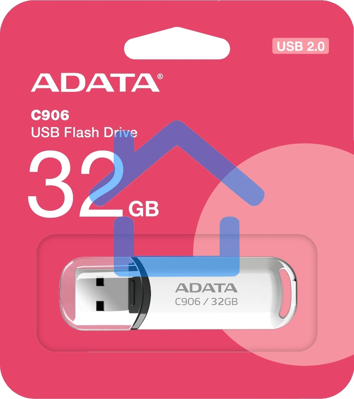 Флешка USB ADATA C906 (AC906-32G-RWH), 32Gb, USB 2.0, R/W 15/5, белый