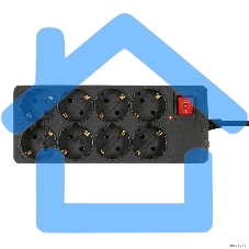 Сетевой фильтр Buro 800SH-3-B 3м (8 розеток) черный (коробка)