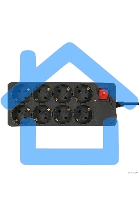 Сетевой фильтр Buro 800SH-3-B 3м (8 розеток) черный (коробка)