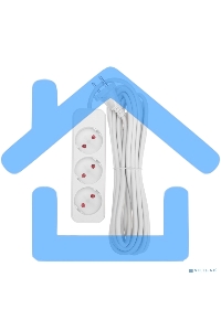 Удлинитель STANDARD 3 гнезда, 5м, 2х1,0мм², б/з, белый Rexant