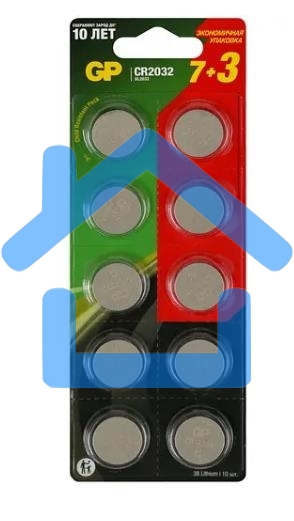 Батарея GP Lithium Cell CR2032-7/3-2CR10 CR2032 (10шт) блистер