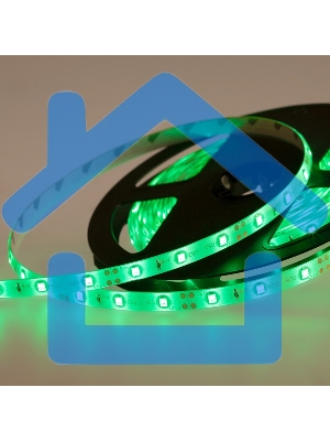 Лента светодиодная силикон, 8 мм, IP65, SMD 2835, 60 LED/m, 12 V, цвет свечения зеленый