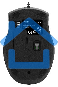 Мышь проводная Acer OMW020 черный, 1600 dpi, USB, кнопки - 4