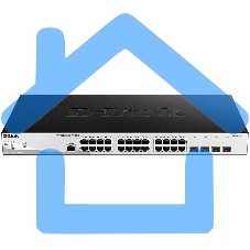 Коммутатор D-Link Gigabit Smart Switch with 24 10/100/1000Base-T ports and 4 Gigabit MiniGbIC (SFP) ports