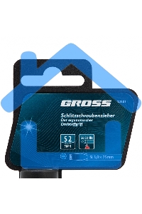 Отвертка GROSS 12101 SL3,0 x 75 мм S2, трехкомпонентная рукоятка