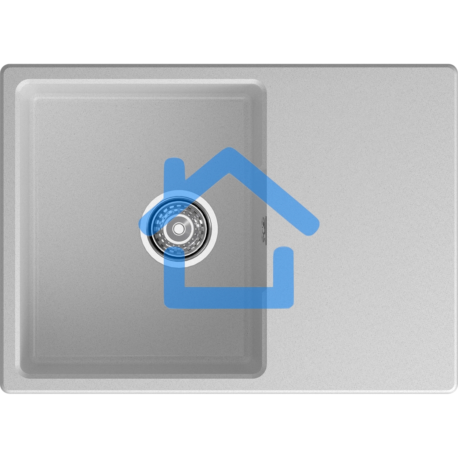 Мойка URBAN 668L gray 1-чаша+крыло 680*490мм, монтаж: врезной, материал: кварц, серый