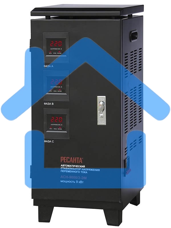 Стабилизатор напряжения Ресанта ACH-9000/3-ЭМ электромеханический трехфазный серый