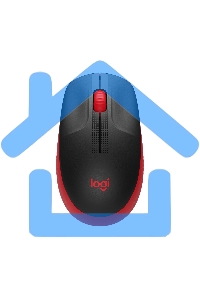 Мышь беспроводная Logitech M190 черный/красный, 1000 dpi, радиоканал, USB, кнопки - 3