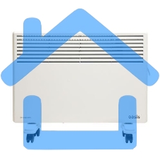 Конвектор Oasis KM-25 белый, 2500 Вт, 30 м2, термостат