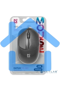 Мышь проводная Defender Datum MS-980 черный, 1000 dpi, USB, кнопки - 3