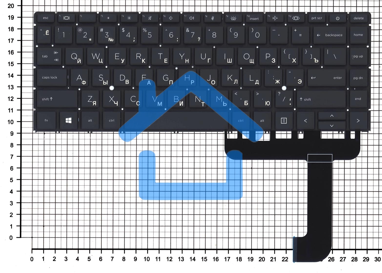 Клавиатура для ноутбука HP ZBook Studio G8 черная с подсветкой