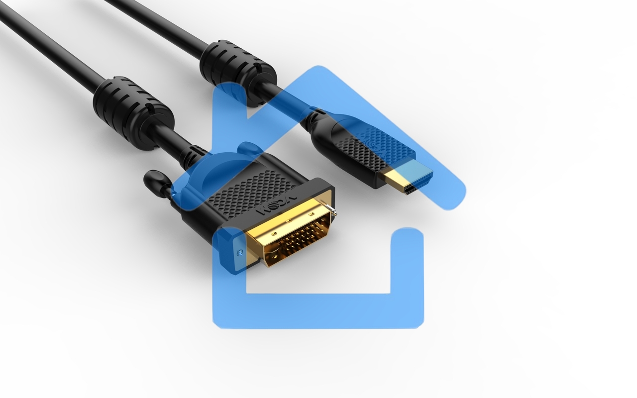 Кабель HDMI AM/DVI(24+1)M, 5м, CU, 1080P@60Hz, 2F, VCOM <CG484GD-5M>