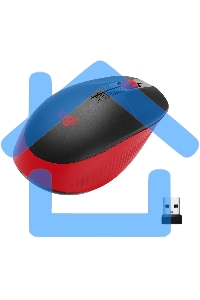 Мышь беспроводная Logitech M190 черный/красный, 1000 dpi, радиоканал, USB, кнопки - 3