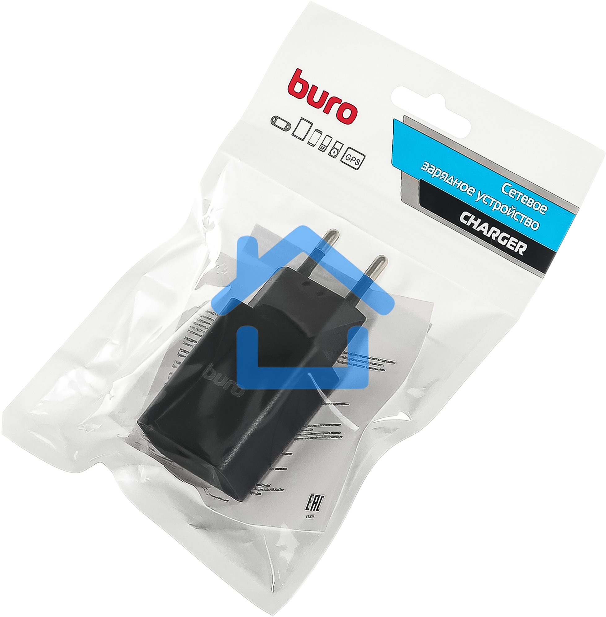 Сетевое зарядное устройство Buro BUWA1 2.1A черный
