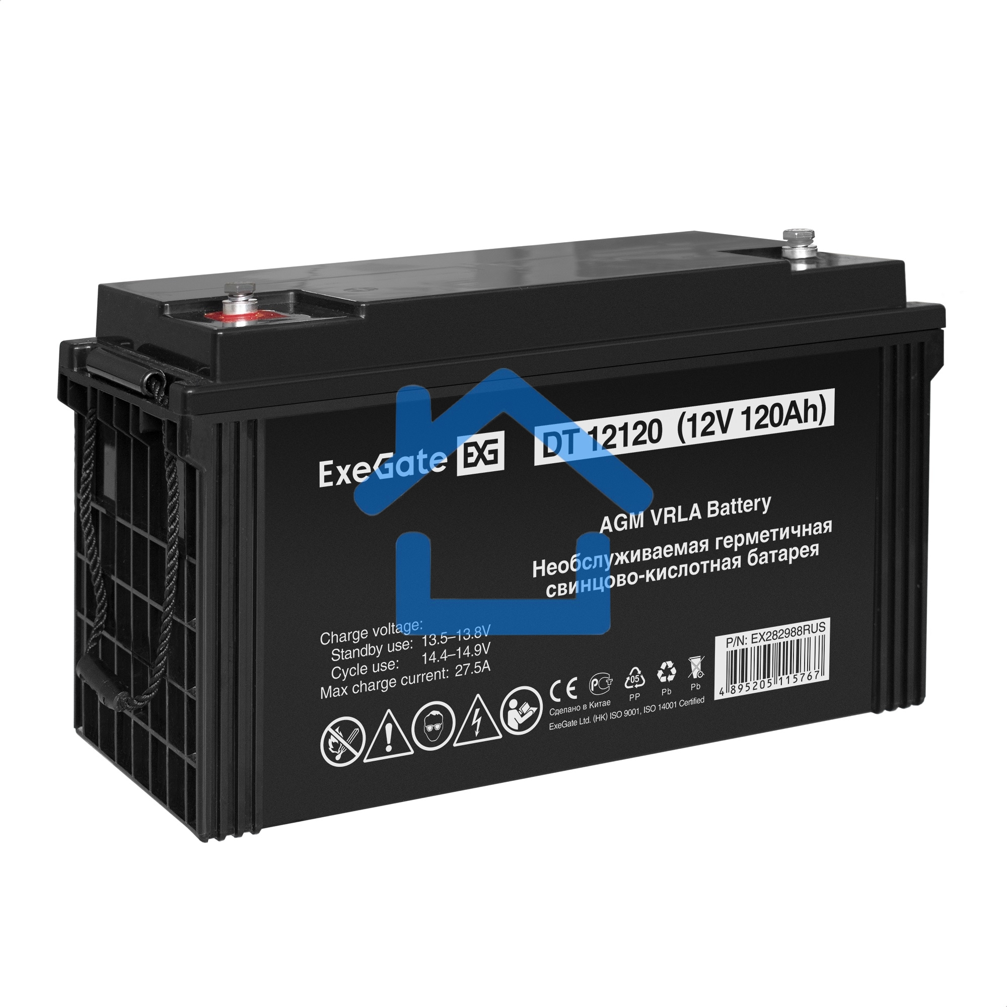 Комплект Источник бесперебойного питания EX295998RUS + батарея 120Aч EX282988RUS 2шт (инвертор, синус, для котла, настенный) ExeGate FineSine SX-1500.LCD.AVR.2SH <1500VA/1050W, чистая синусоида, цветной LCD-дисплей, AVR, 2*Schuko, линейно-интерактивный, к