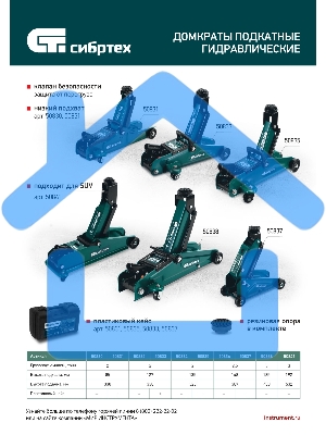 Домкрат гидравлический подкатной Сибртех 2,5 т, 148-387 мм, в пласт. кейсе