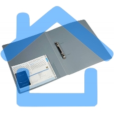 Папка на 2-х кольцах Бюрократ -0812/2RGREY A4, пластик, 0.8мм корешок 40мм, внутренний и торцевой карман, серый