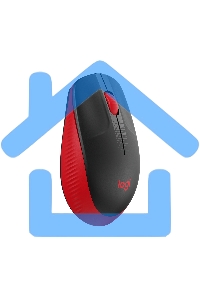 Мышь беспроводная Logitech M190 черный/красный, 1000 dpi, радиоканал, USB, кнопки - 3