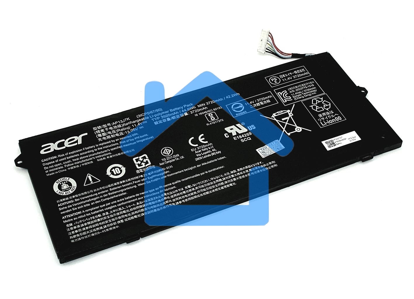 Аккумуляторная батарея для ноутбука Acer Chromebook C740 11.4V 3920mAh черный