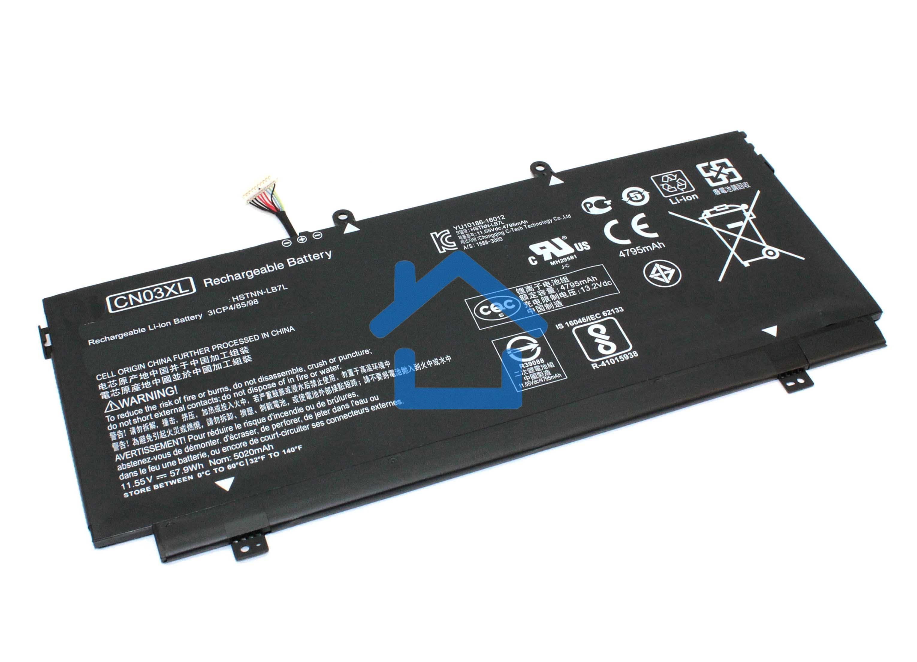 Аккумуляторная батарея для ноутбука HP Envy 13-AB001 11.55V 5020mAh
