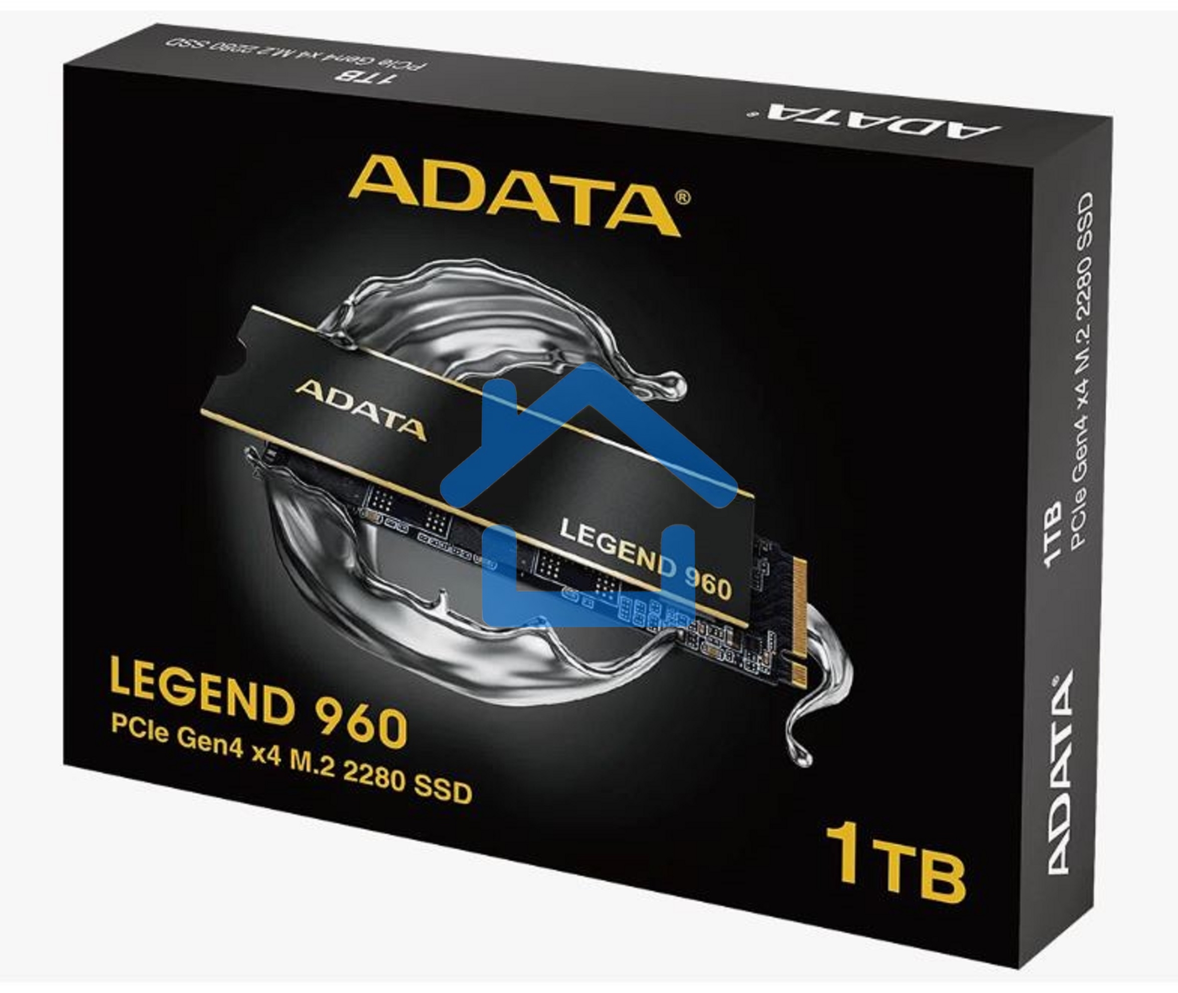 Накопитель SSD ADATA LEGEND 960, 1Tb, PCIe 4.0 x4, M.2 2280, NVMe, R/W 7400/6000, с радиатором