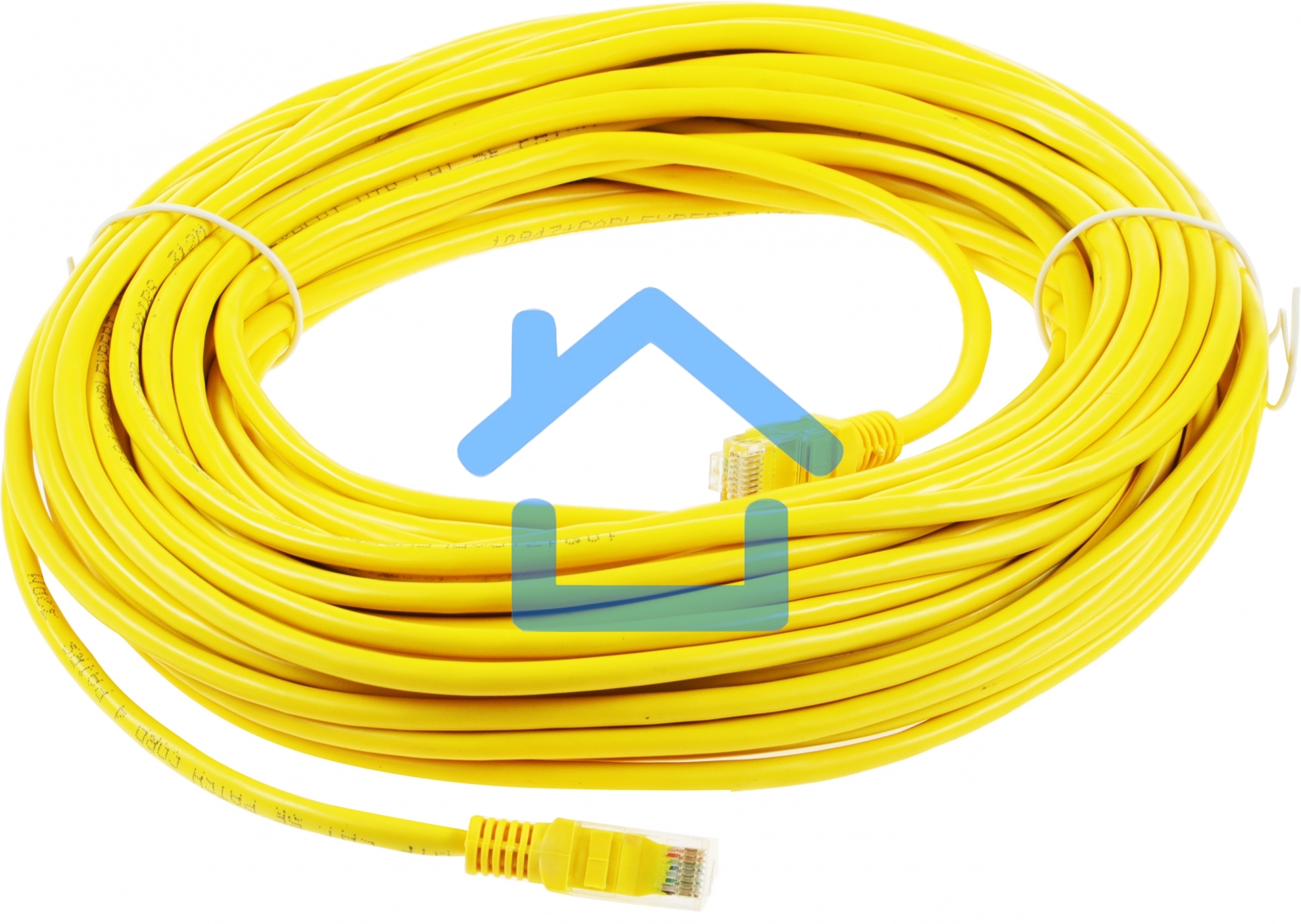 Патч-корд UTP Cablexpert PP12-20M/Y кат.5e, 20м, литой, многожильный (желтый)