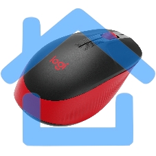 Мышь беспроводная Logitech M190 черный/красный, 1000 dpi, радиоканал, USB, кнопки - 3