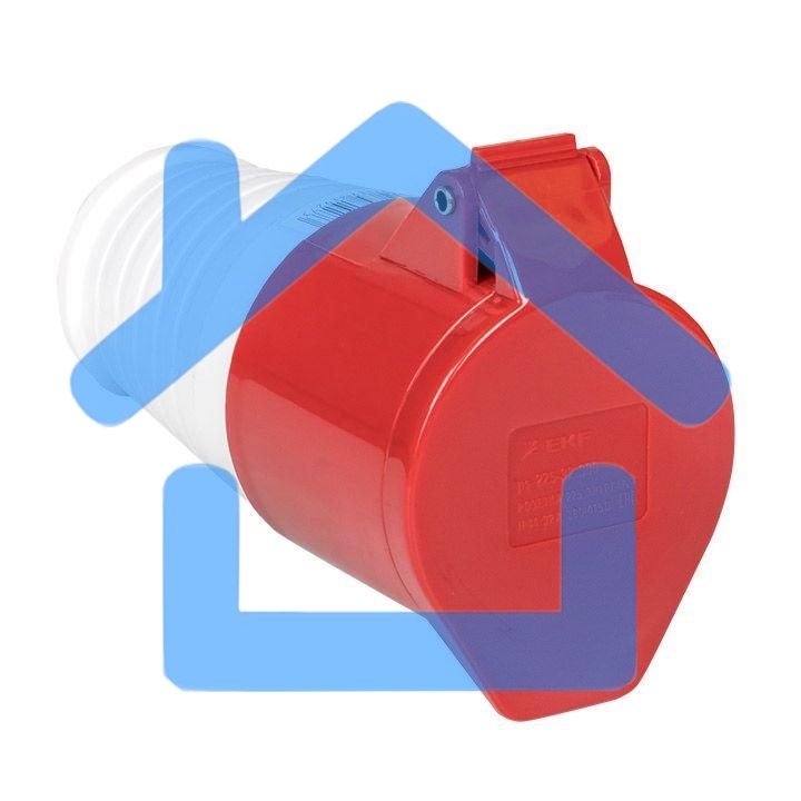 Розетка кабельная 32А 380В 3P+РЕ+N IP44 (225) EKF ps-225-32-380