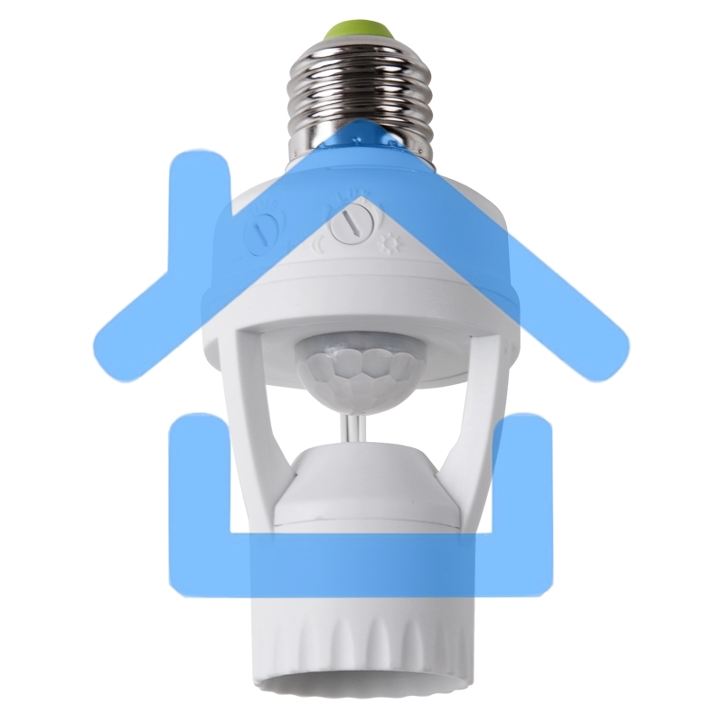 Датчик движения в патрон E27 ДДП 01, 360°, 60 Вт, 10-2000Лк, 7 м, 10-300 сек. Rexant