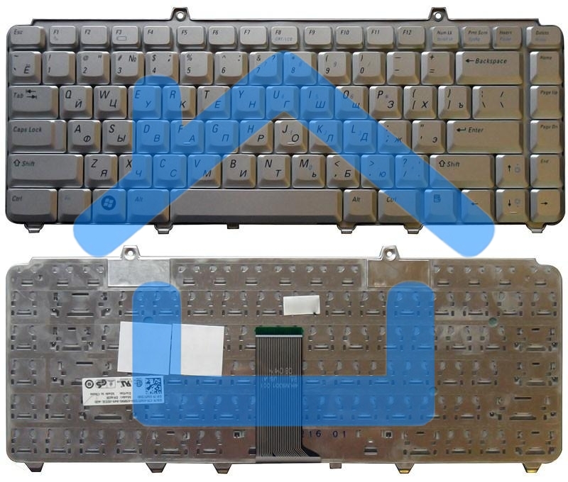 Клавиатура для ноутбука Dell Inspiron 1420 1520 1525 1526 1540 Vostro 1400 1500 серебристая