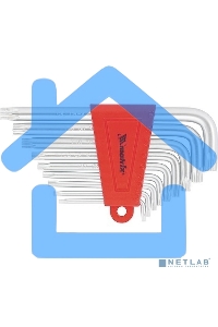 Набор ключей имбусовых Matrix TORX, 9 шт., T10-T50, CrV, короткие, сатин.