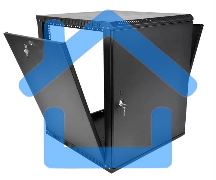 Шкаф телекоммуникационный настенный разборный ЦМО ЭКОНОМ 12U (600 x 520) дверь металл, черный (ШРН-Э-12.500.1-9005)
