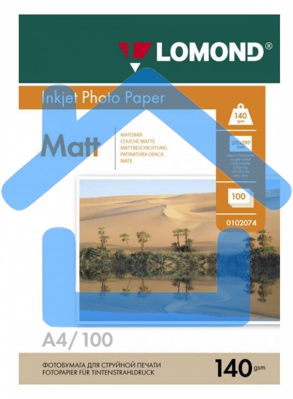 Фотобумага LOMOND Одностороняя Матовая, 140г/м2, A4(21x29)/100л.