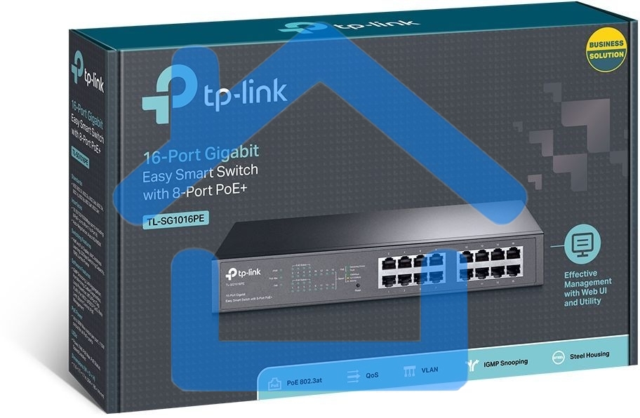 Коммутатор TP-Link SMB TL-SG1016PE Easy Smart гигабитный 16-портовый коммутатор с 8 портами PoE+