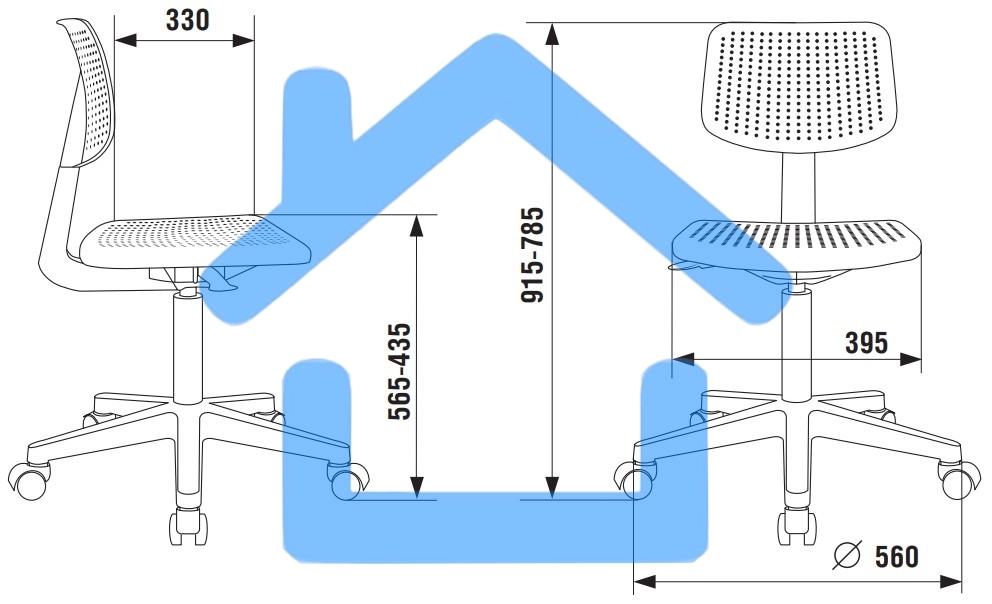 Кресло детское Бюрократ CH 200 белый пластик крестов. пластик
