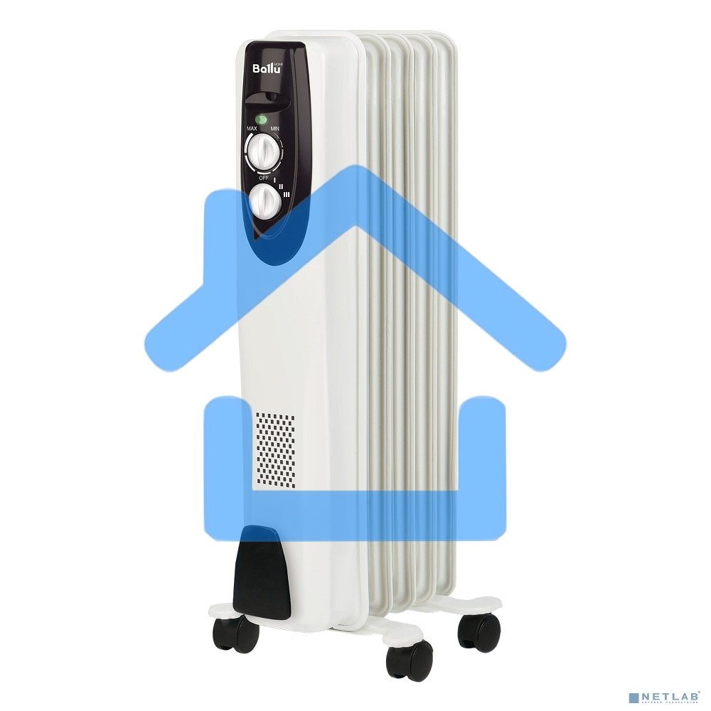 Обогреватель масляный Ballu Classic BOH/CL-05WRN (5 секций), белый, 1000 Вт, 15 м2, термостат