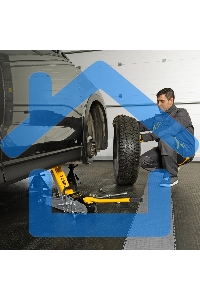 Домкрат гидравлический подкатной с фиксатором Denzel 2,5 т,85-385 мм, в пласт. кейсе