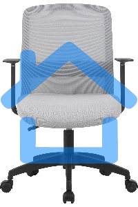 Кресло компьютерное Cactus CS-MC333-GY серый, сиденье серый, сетка/ткань, низк.спин. крестов. пластик, пластик черный