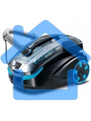 Моющий пылесос Thomas DryBOX Amfibia черный/голубой, 325/1700 Вт, уборка влажная/сухая/сбор жидкости, пылесборник контейнер 2.6 л