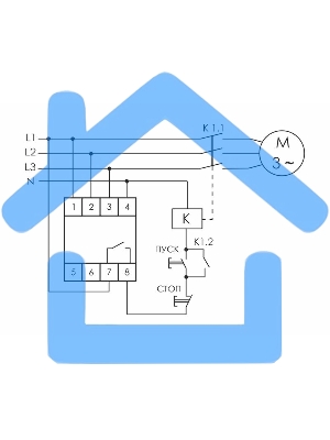 Реле контроля наличия; ассимметрии и чередования фаз CKF-B (монтаж на DIN-рейке 35мм; задержка отключения 3-5с; 3х400/230В+N 2А 1Z) F&F EA04.002.002