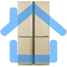 Холодильник Sharp SJ-EX98FBE бежевый трехкамерный 394/211 л морозилка снизу, No Frost, Side by Side